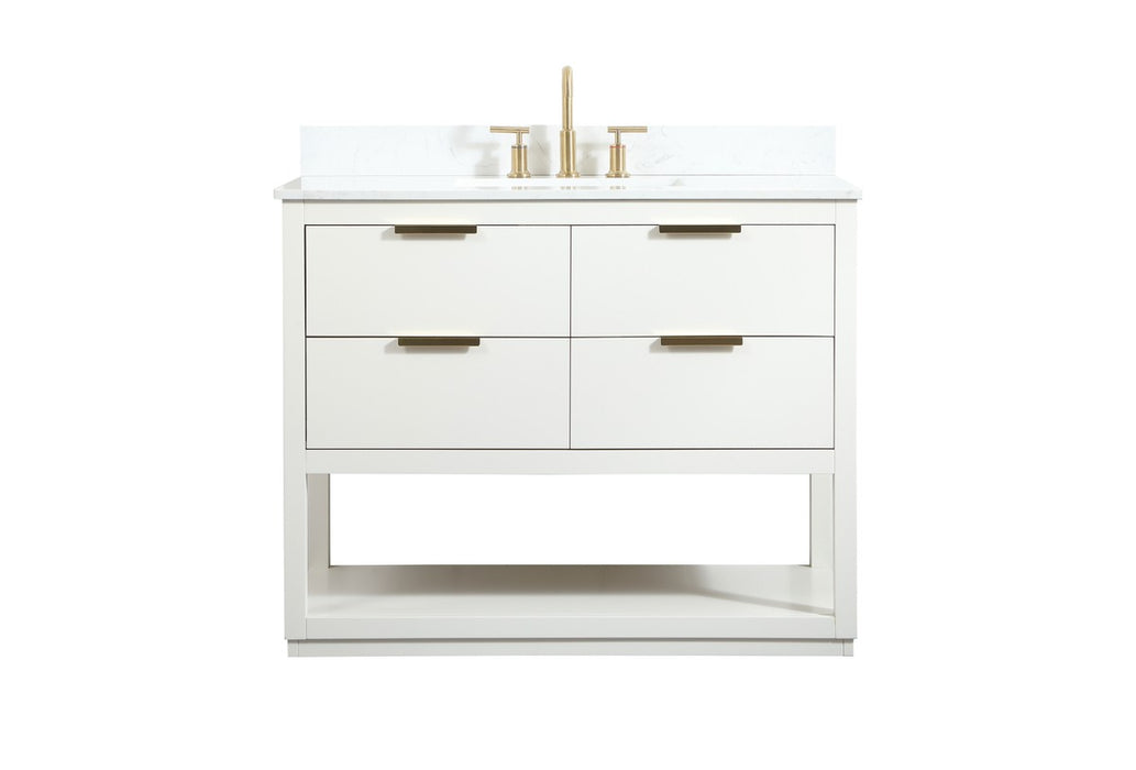 Elegant Lighting VF19242WH-BS Vanity Sink Set, White
