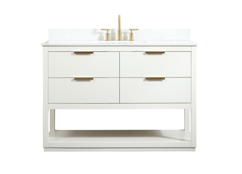 Elegant Lighting VF19248WH-BS Vanity Sink Set, White