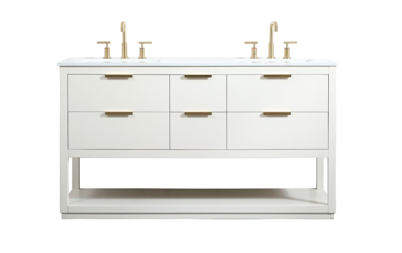 Elegant Lighting VF19260DWH Vanity Sink Set, White