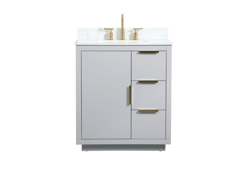 Elegant Lighting VF19430GR-BS Vanity Sink Set, Grey