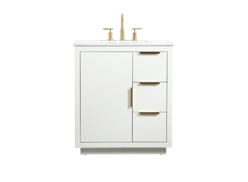 Elegant Lighting VF19430WH Vanity Sink Set, White