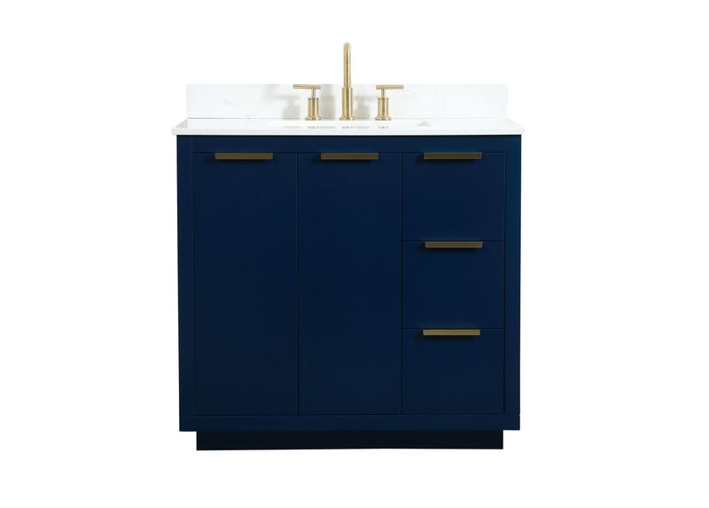 Elegant Lighting VF19436BL-BS Vanity Sink Set, Blue