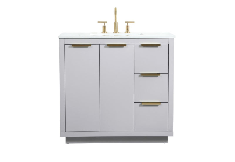 Elegant Lighting VF19436GR Vanity Sink Set, Grey