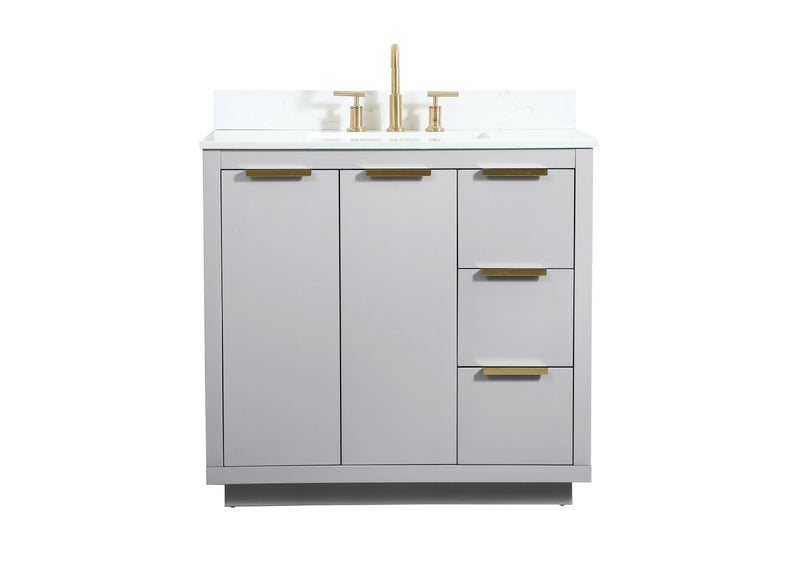 Elegant Lighting VF19436GR-BS Vanity Sink Set, Grey