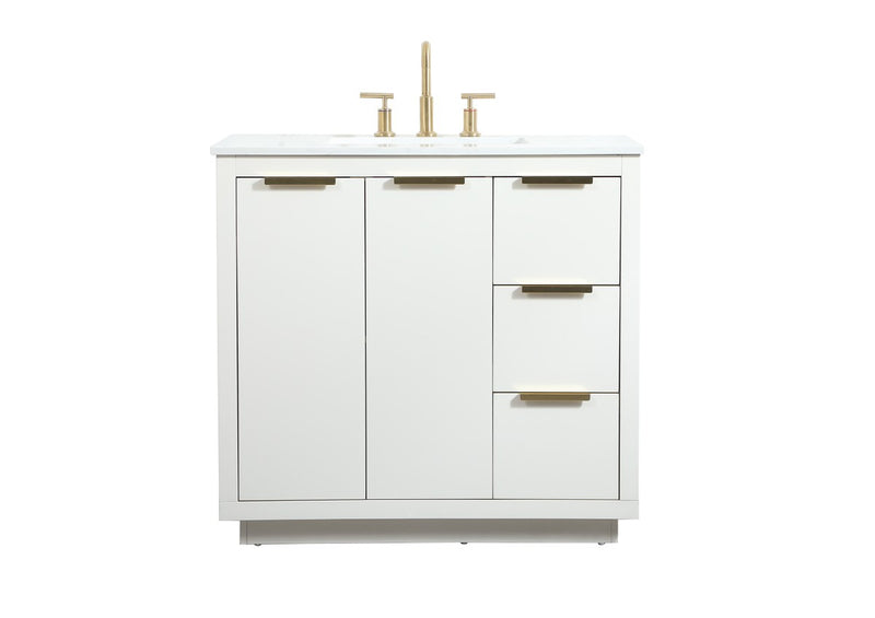 Elegant Lighting VF19436WH Vanity Sink Set, White