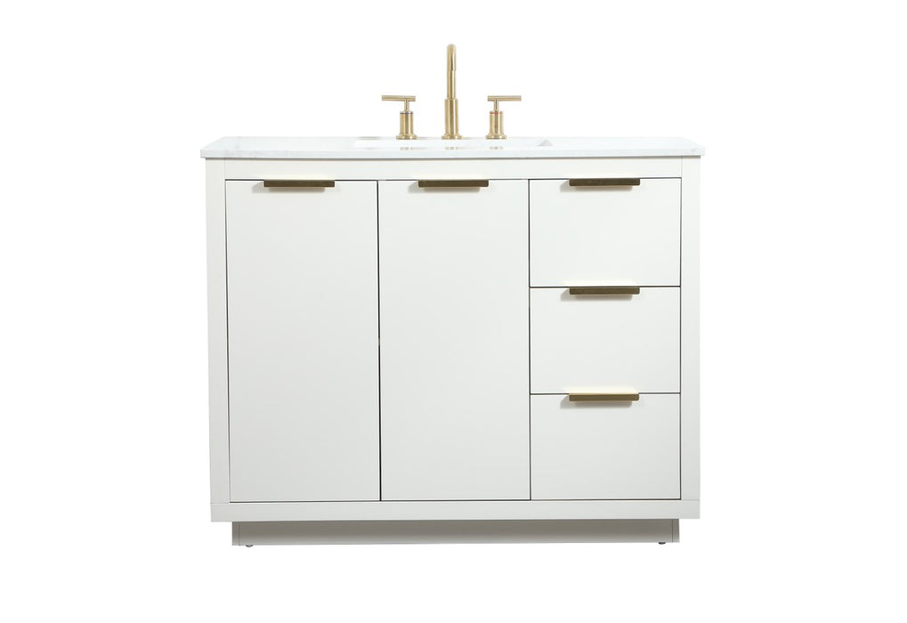Elegant Lighting VF19442WH Vanity Sink Set, White