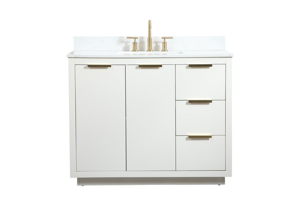 Elegant Lighting VF19442WH-BS Vanity Sink Set, White