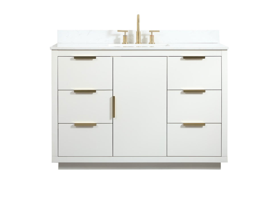 Elegant Lighting VF19448WH-BS Vanity Sink Set, White