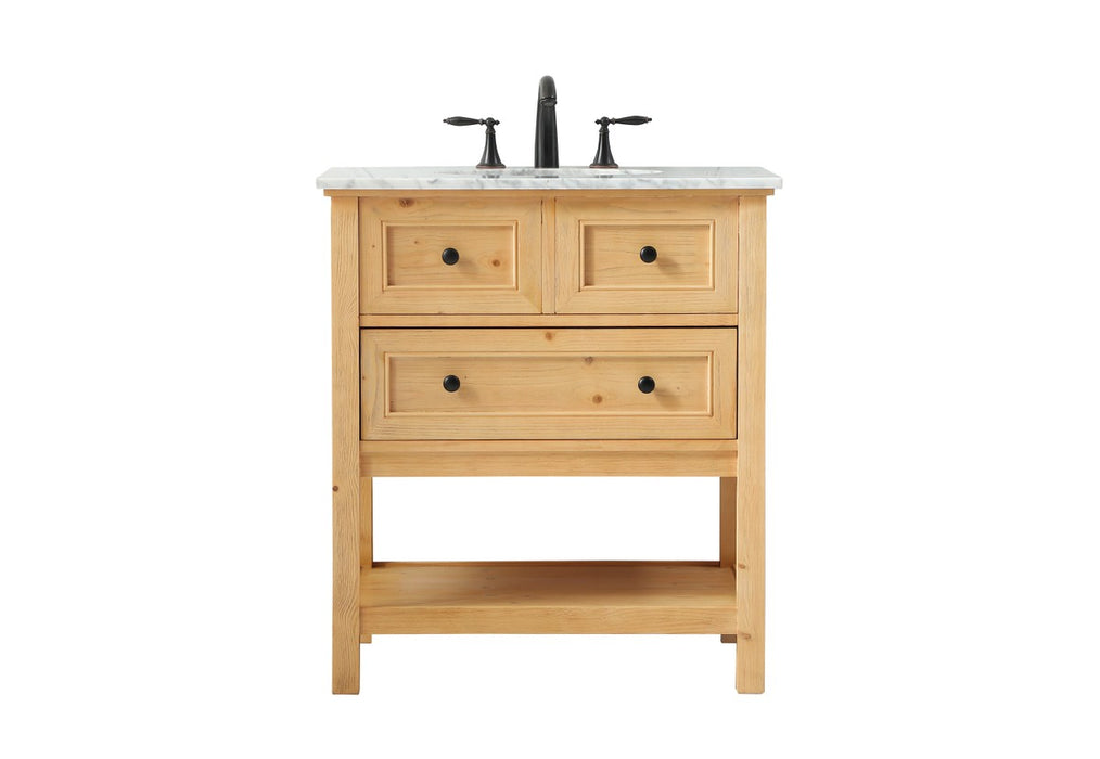 Elegant Lighting VF27030NW Single Bathroom Vanity, Natural Wood