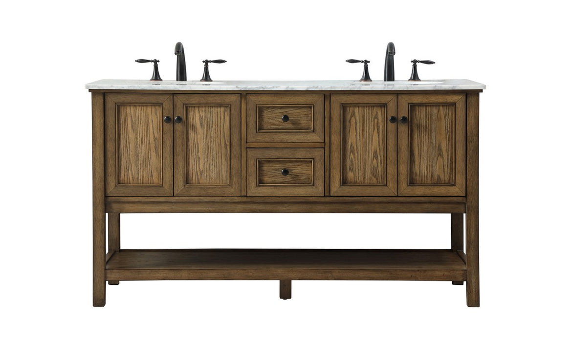 Elegant Lighting VF27060DDW Double Bathroom Vanity, Driftwood