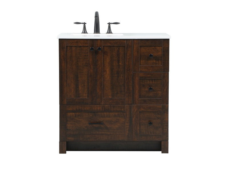 Elegant Lighting VF2832EX Single Bathroom Vanity, expresso