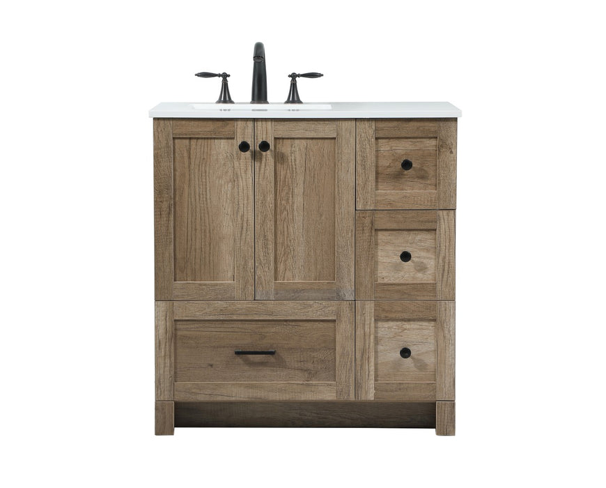 Elegant Lighting VF2832NT Single Bathroom Vanity, natural oak