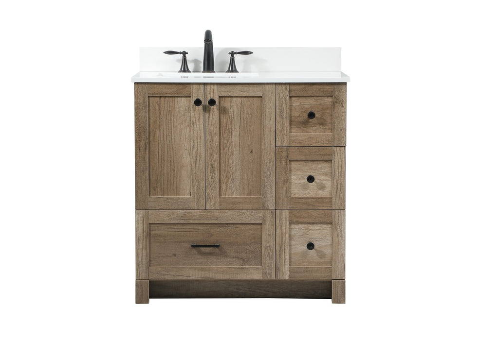 Elegant Lighting VF2832NT-BS Single Bathroom Vanity, natural oak