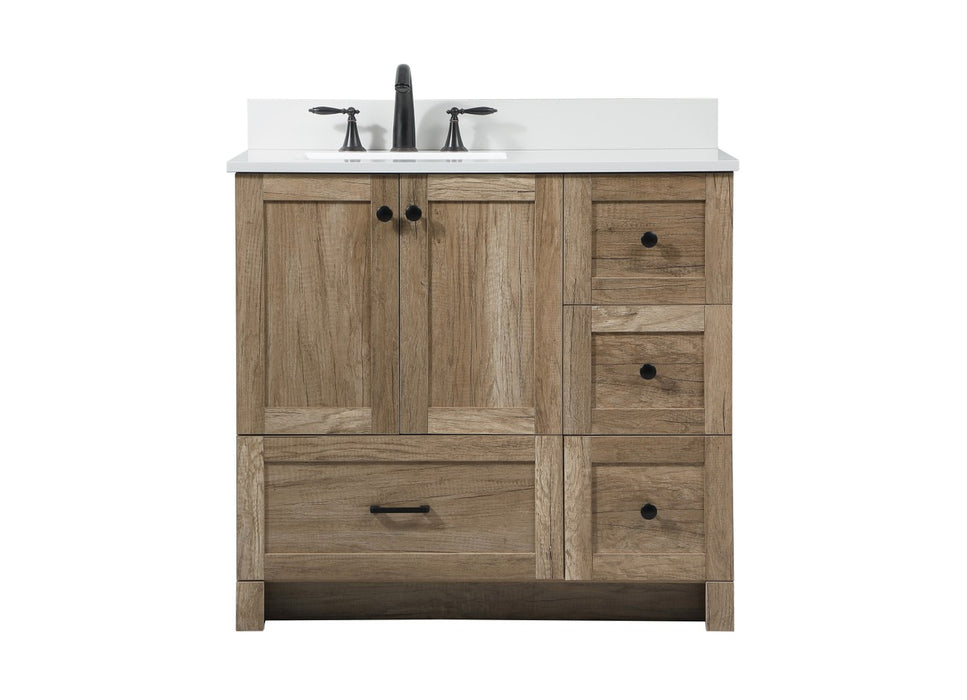 Elegant Lighting VF2836NT-BS Single Bathroom Vanity, natural oak