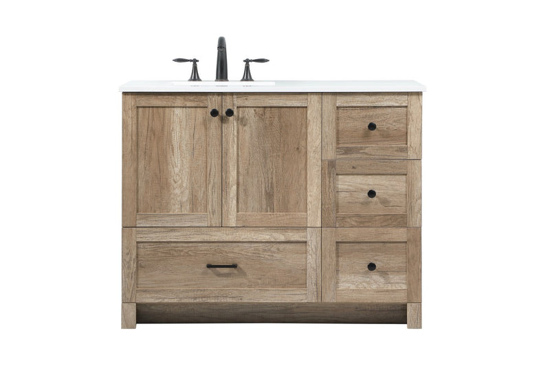 Elegant Lighting VF2842NT Single Bathroom Vanity, natural oak