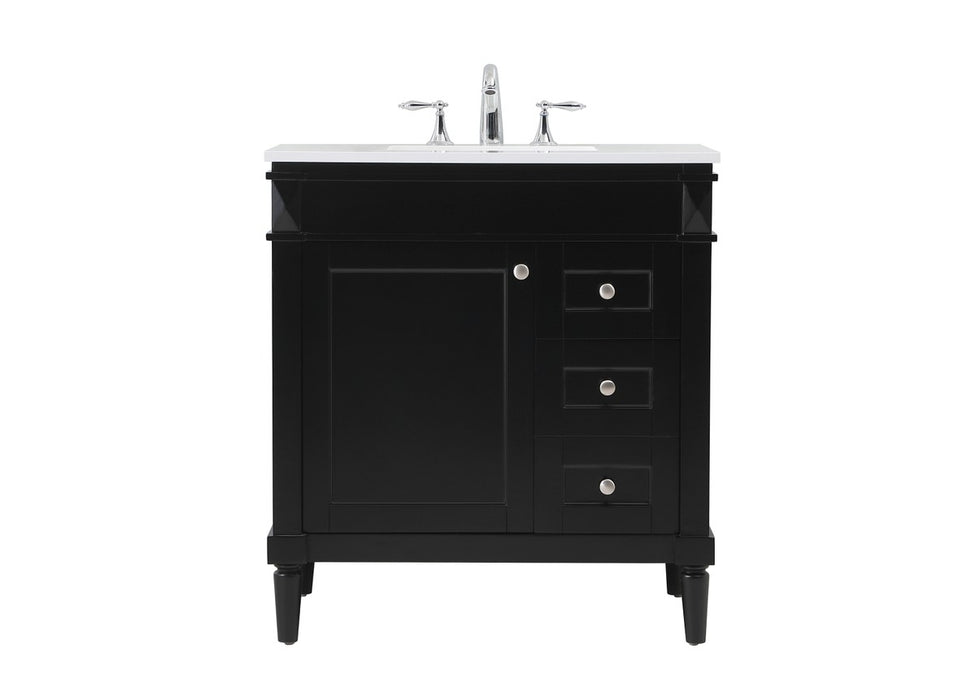 Elegant Lighting VF31832BK Single Bathroom Vanity, Black