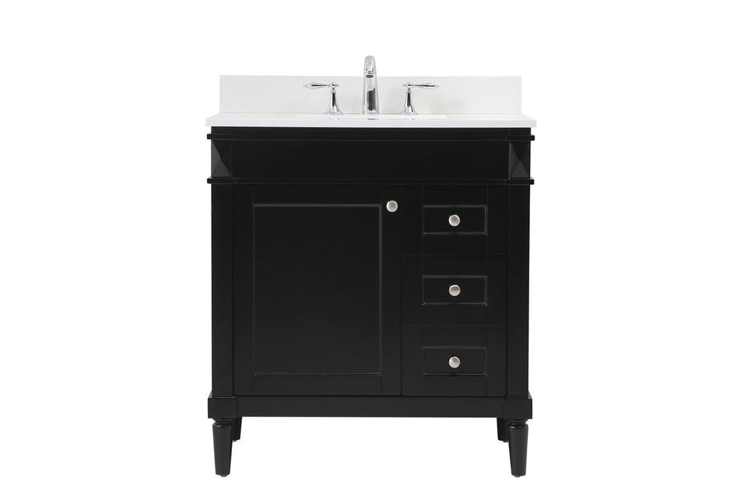 Elegant Lighting VF31832BK-BS Single Bathroom Vanity, Black