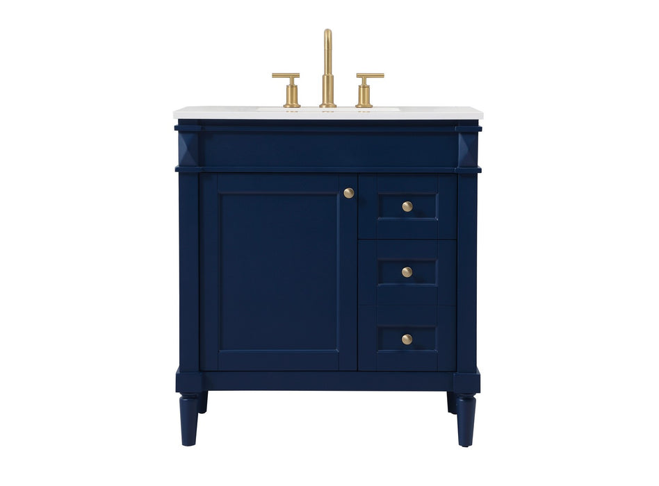Elegant Lighting VF31832BL Single Bathroom Vanity, Blue
