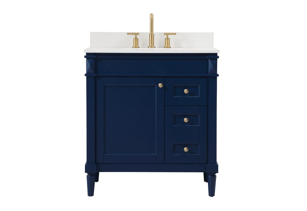 Elegant Lighting VF31832BL-BS Single Bathroom Vanity, Blue