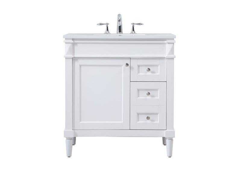 Elegant Lighting VF31832WH Single Bathroom Vanity, White