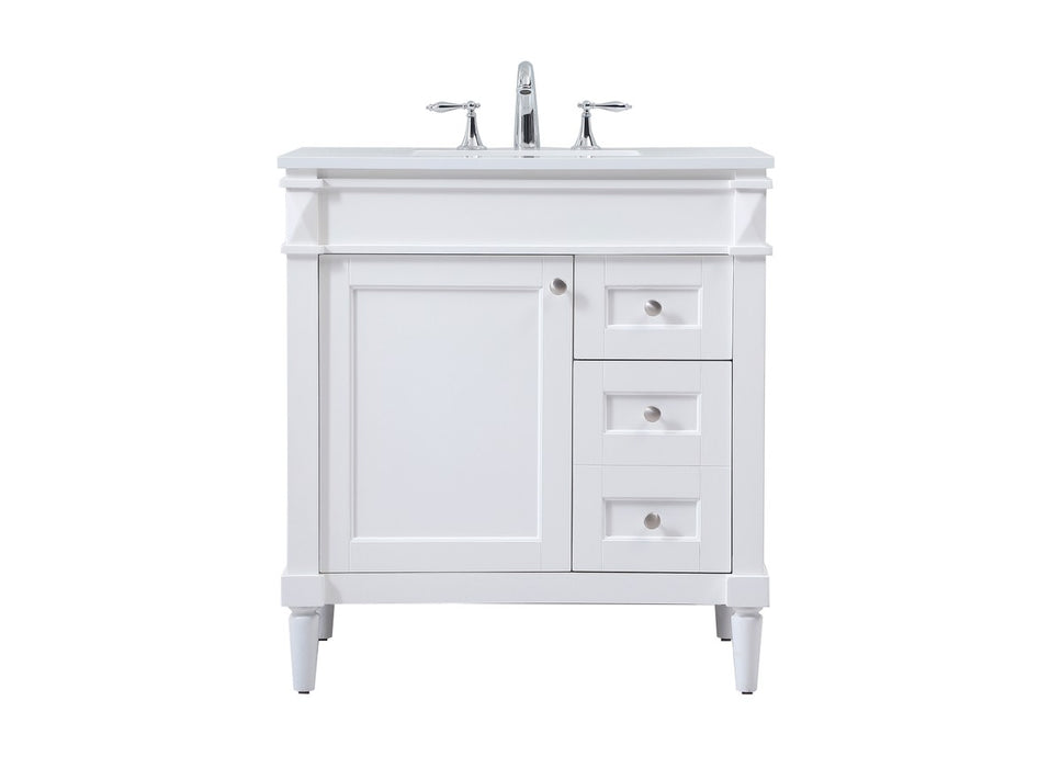 Elegant Lighting VF31832WH Single Bathroom Vanity, White