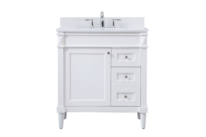 Elegant Lighting VF31832WH-BS Single Bathroom Vanity, White