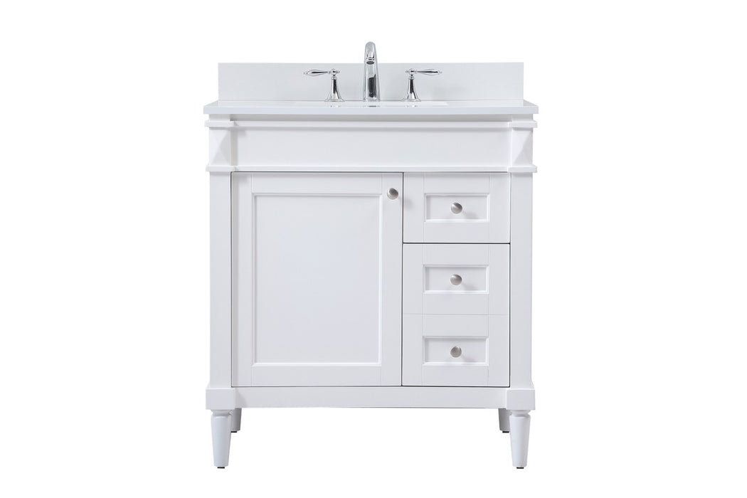 Elegant Lighting VF31832WH-BS Single Bathroom Vanity, White