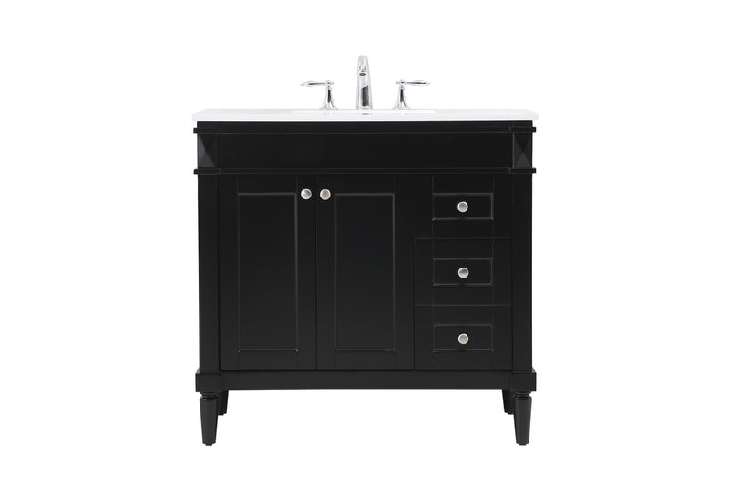 Elegant Lighting VF31836BK Single Bathroom Vanity, Black