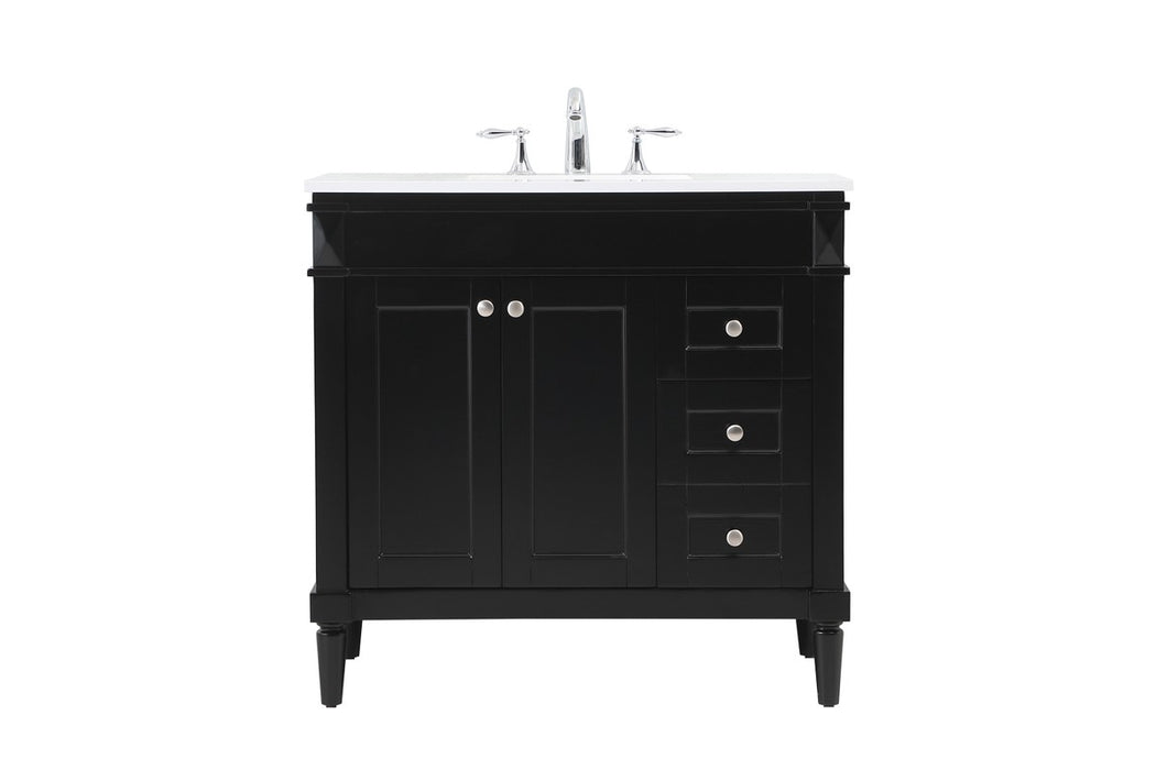 Elegant Lighting VF31836BK Single Bathroom Vanity, Black