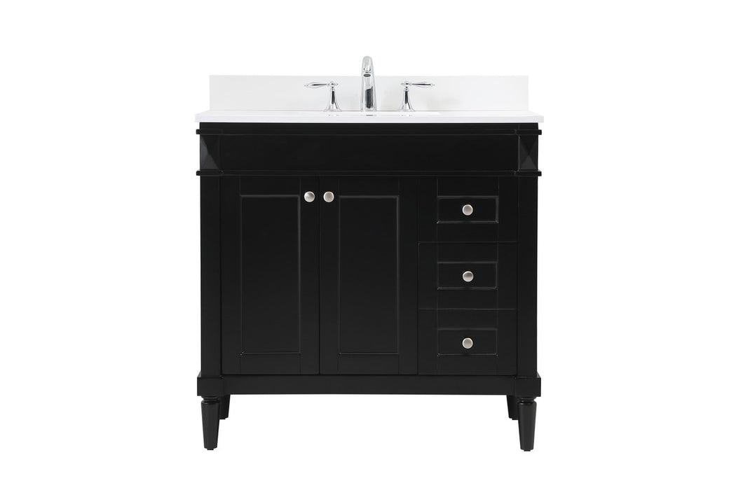 Elegant Lighting VF31836BK-BS Single Bathroom Vanity, Black
