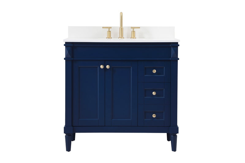 Elegant Lighting VF31836BL-BS Single Bathroom Vanity, Blue