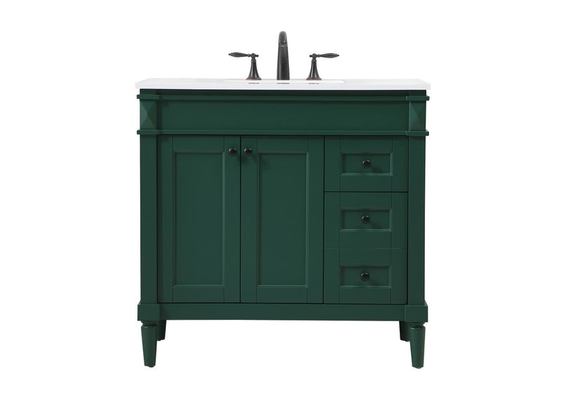 Elegant Lighting VF31836GN Single Bathroom Vanity, Green