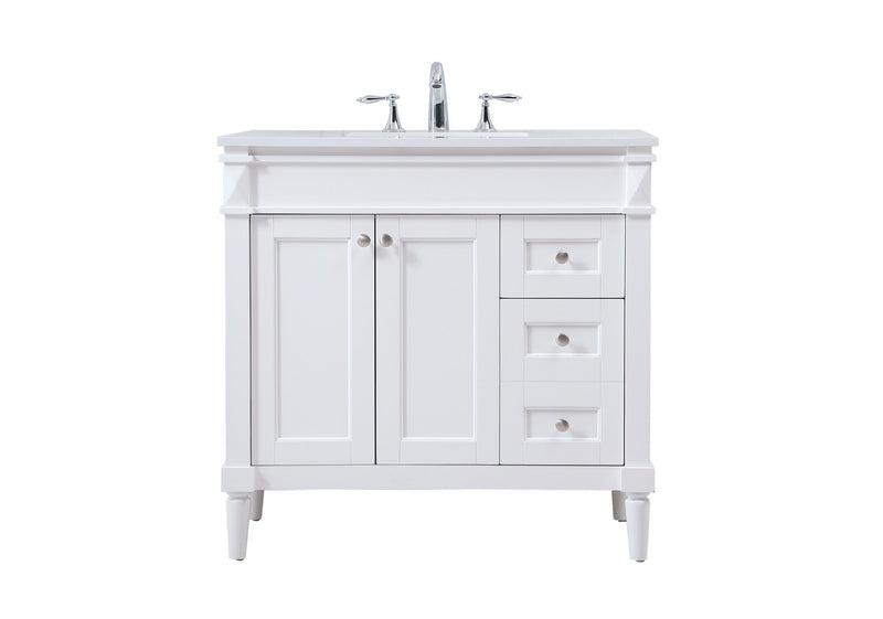 Elegant Lighting VF31836WH Single Bathroom Vanity, White