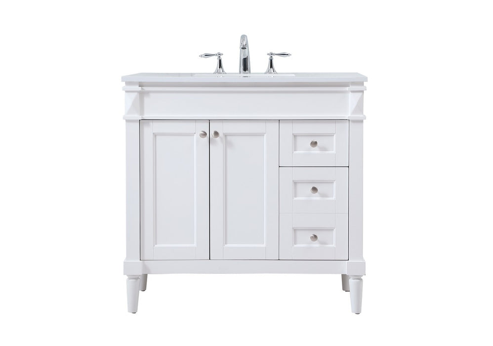 Elegant Lighting VF31836WH Single Bathroom Vanity, White