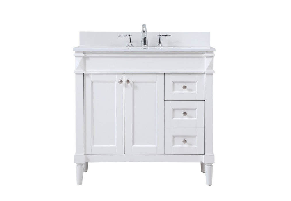 Elegant Lighting VF31836WH-BS Single Bathroom Vanity, White