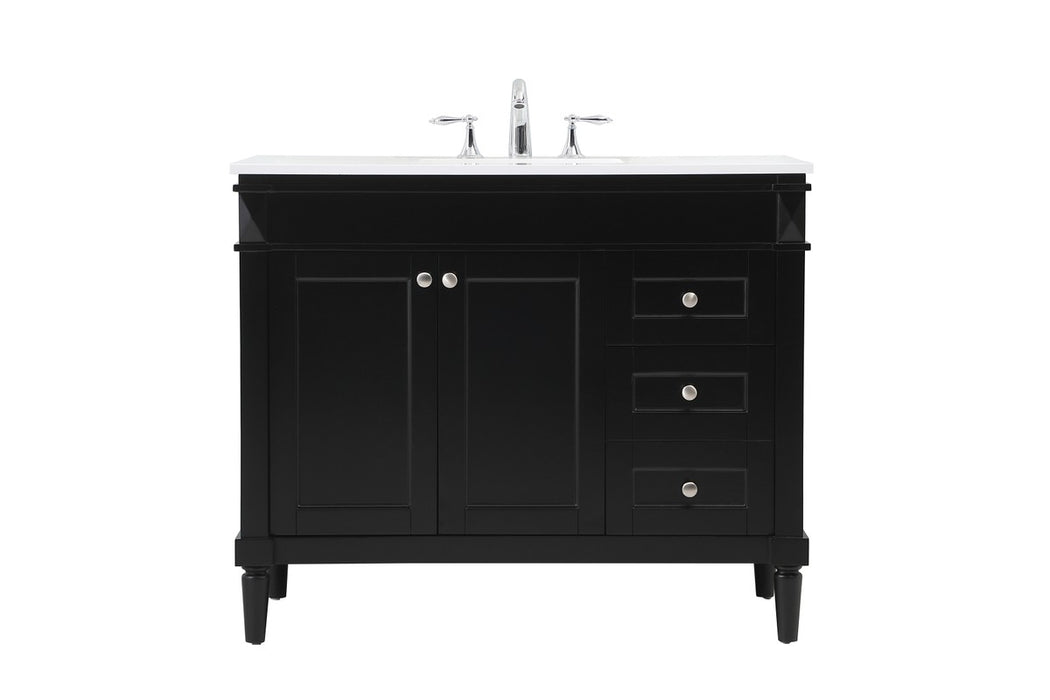 Elegant Lighting VF31842BK Single Bathroom Vanity, Black