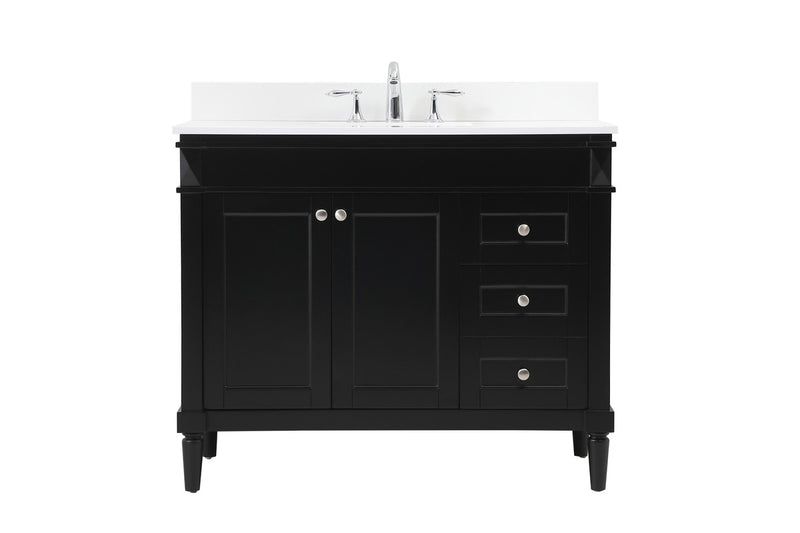 Elegant Lighting VF31842BK-BS Single Bathroom Vanity, Black