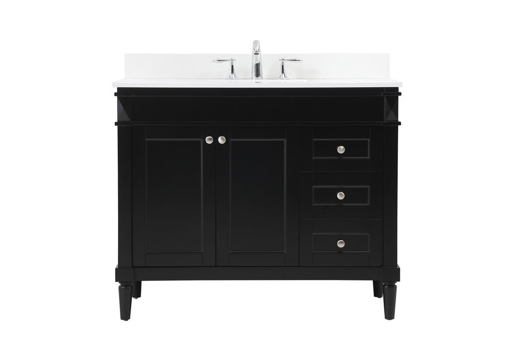 Elegant Lighting VF31842BK-BS Single Bathroom Vanity, Black