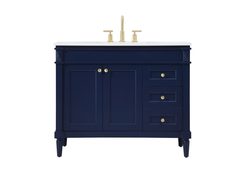 Elegant Lighting VF31842BL Single Bathroom Vanity, Blue
