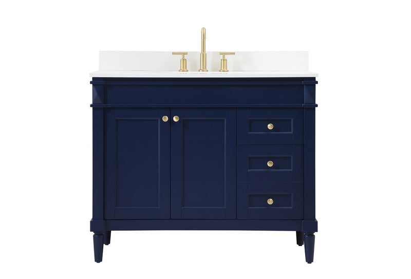 Elegant Lighting VF31842BL-BS Single Bathroom Vanity, Blue