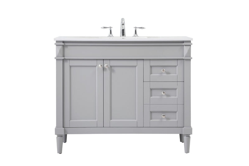Elegant Lighting VF31842GR Single Bathroom Vanity, Grey
