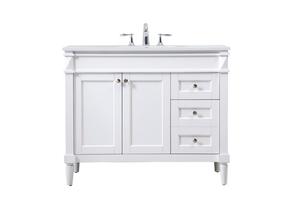 Elegant Lighting VF31842WH Single Bathroom Vanity, White