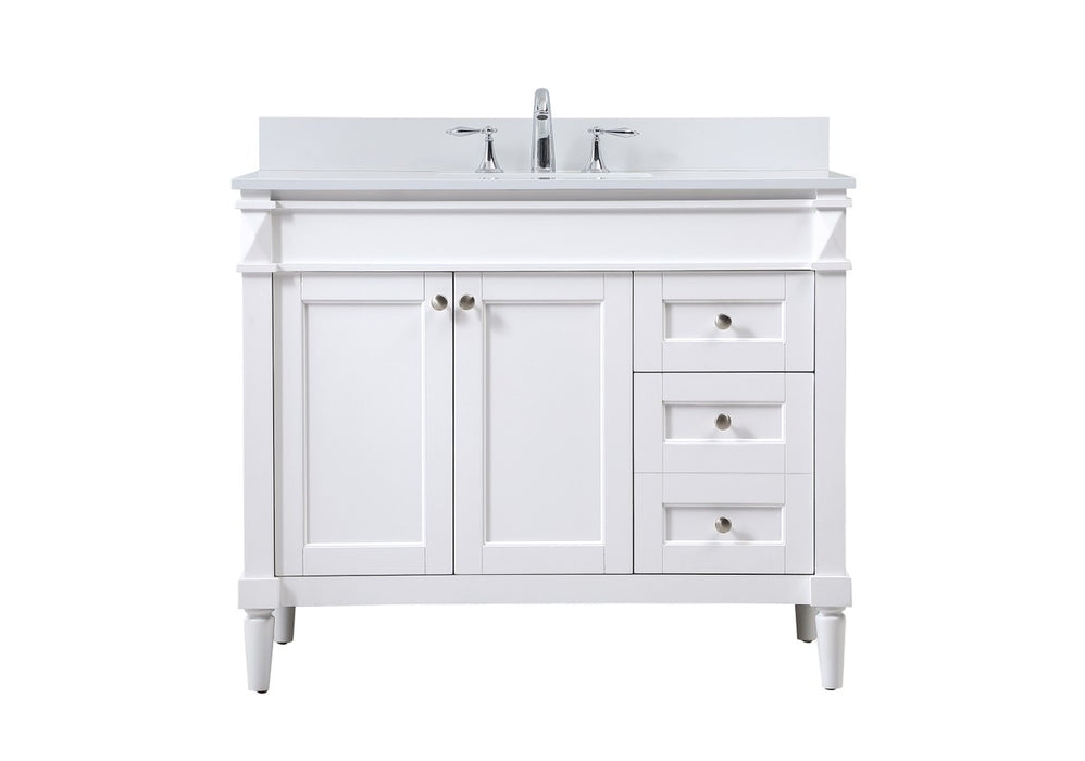 Elegant Lighting VF31842WH-BS Single Bathroom Vanity, White