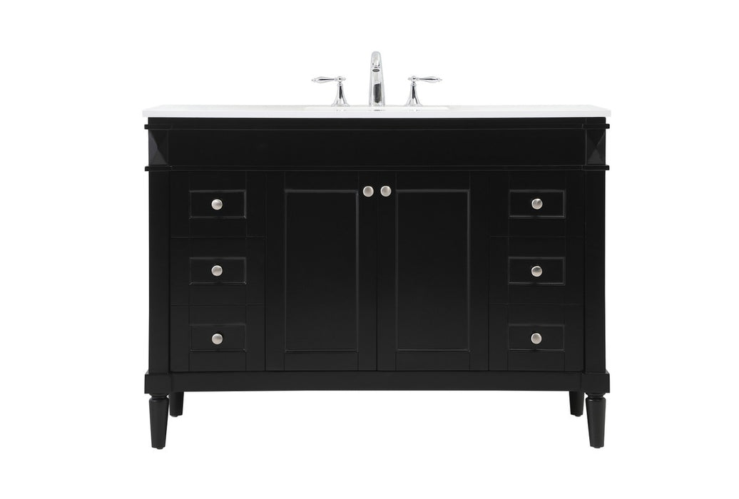 Elegant Lighting VF31848BK Single Bathroom Vanity, Black
