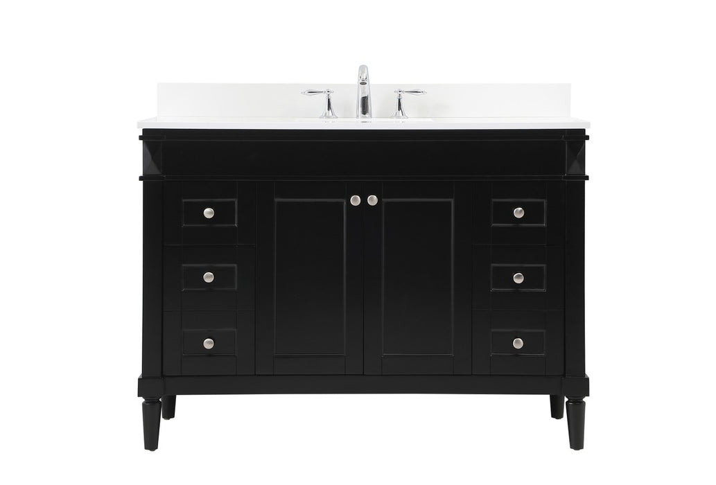 Elegant Lighting VF31848BK-BS Single Bathroom Vanity, Black