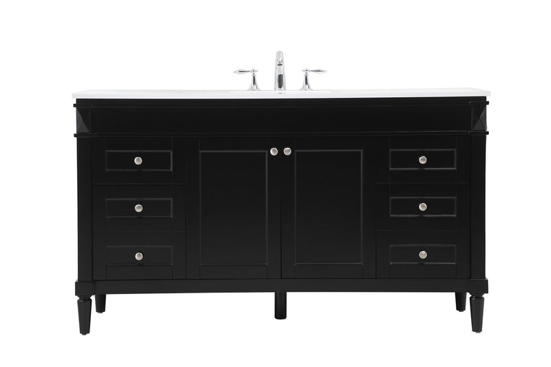 Elegant Lighting VF31860BK Single Bathroom Vanity, Black