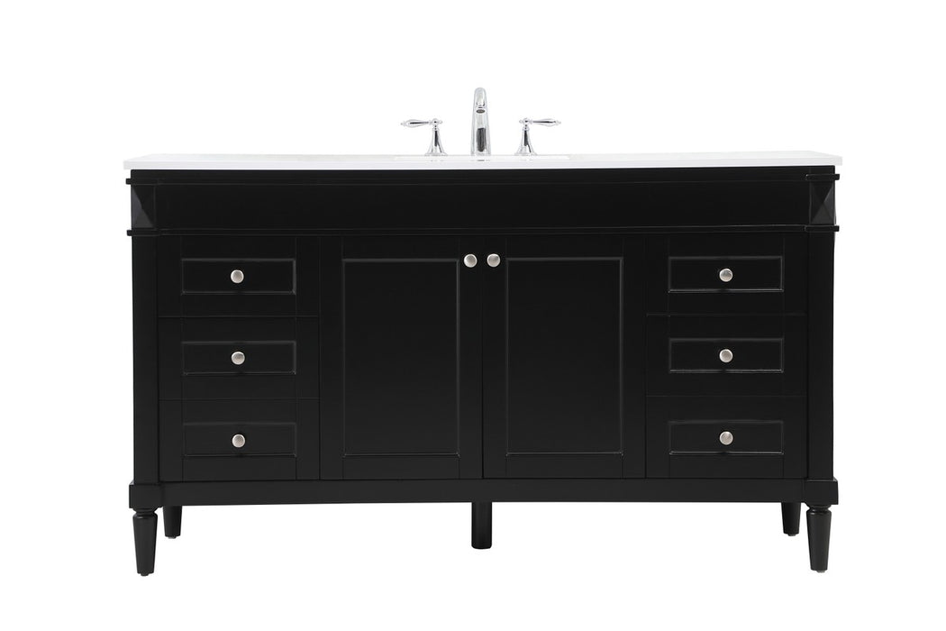 Elegant Lighting VF31860BK Single Bathroom Vanity, Black