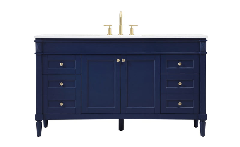 Elegant Lighting VF31860BL Single Bathroom Vanity, Blue