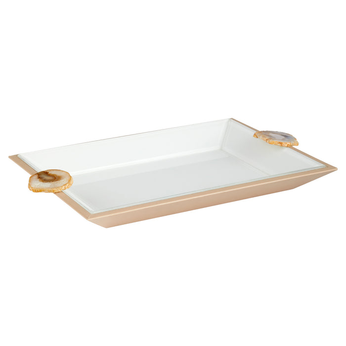 Cyan 11160 Tray, White And Gold
