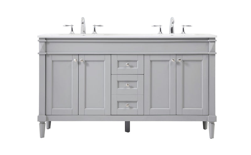 Elegant Lighting VF31860DGR Double Bathroom Vanity, Grey